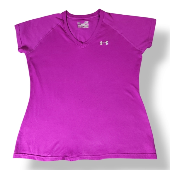 (2)+1 Under Armour- Women's v-neck heatgear semi-fitted t-shirts. Sz Small - Picture 3 of 5